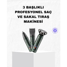 Hsc Bilişim Şarjlı ve Kablosuz 3 Başlıklı Profesyonel Bakım Seti – Saç Sakal Burun ve Kulak Düzeltici