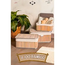 Maison Luré Kapaklı Bambu Sepet Seti - Çok Amaçlı Ev Düzenleyici
