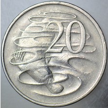 Banknoting Avustralya 20 Cent 1968 Kraliçe Iı. Elizabeth-Ornitorenk Temalı. 28,6 Mm.
