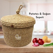 Maison Luré Jüt ve Hasır Mutfak Sepeti - Patates, Soğan ve Meyve Organizeri