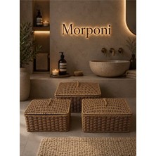 Maison Luré Lüks Rattan Kapaklı Düzenleyici Sepet, Ev ve Banyo Organizeri