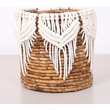 Maison Luré El Yapımı Doğal Abaka Saksılık ve Saklama Sepeti, 25X20 cm
