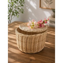 Maison Luré El Örgüsü Doğal Rattan Dekoratif Sepet