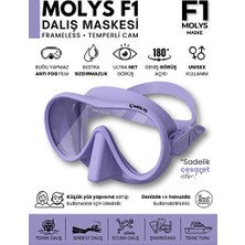Maison Luré F1 Pro Dalış Maskesi Pastel Lila - Anti-Fog Özelliği ile Net Görüş