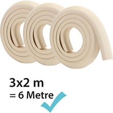 Maison Luré Krem Renkli Kauçuk Kenar Koruyucu 6 Metre (3 Adet) Koruyucu ve Kilit