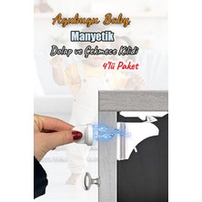 Maison Luré Manyetik Dolap ve Çekmece Kilidi Seti, 4 Adet Koruyucu ve Kilit