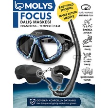 Maison Luré Focus Dalış Maskesi, Anti Fog Özelliği ve Katlanabilir Şnorkel ile Set