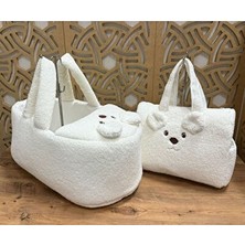 Maison Luré Pelüş Model Bebek Taşıma Çantası, Ayıcıklı ve Yumuşak Tasarım Bebek Bakım Çantası