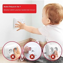 Maison Luré Çocuk Güvenliği Için 8'li Priz Kapağı Seti, Elektrik Çarpmasını Önler Koruyucu ve Kilit