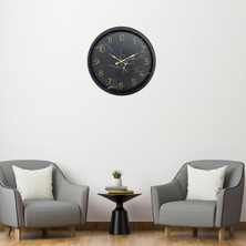 ForWhat Büro Ev Ofis Dekoru Için 52CM Siyah Mermer Desen Duvar Saati
