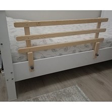 Maison Luré Ahşap Bebek Yatak Korkuluğu, 110X45 cm Koruyucu ve Kilit