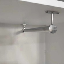 Empressco Dolap Içi (50CM) Krom Yuvarlak Askı Borusu( Askı Borusu +Flanş+Vida) - Dolap Içi Düzenleyiciler