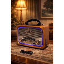 Maison Luré Güneş Enerjili Solar Ledli Nostaljik Radyo Müzik Çalar