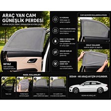 Maison Luré Lastikli Yan Cam Güneşlik Perde Gri 2'li Set Oto Güneşlik Perde