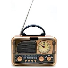 Maison Luré Şık Tasarımlı Saatli ve Retro Radyo Mp3 Çalar Nostaljik Radyo
