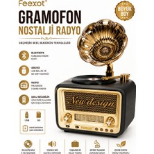 Maison Luré Büyük Boy Bluetooth Gramofon ve Radyo ile Retro Müzik Keyfi Nostaljik Radyo