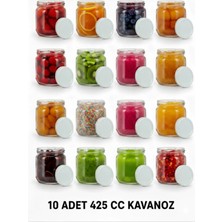 Empressco 10 Adet Beyaz Metal Kapak Cam Kavanoz 425 cc HSR425