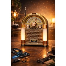 Maison Luré Işıklı Retro Müzik Kutusu ve Fm/am Radyo ile Nostalgik Atmosfer Nostaljik Radyo