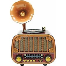 Maison Luré Retro Gramofon Tasarımlı Nostaljik Radyo ve Bluetooth Hoparlör, Şık ve Fonk
