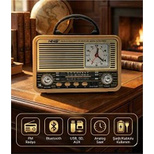 Maison Luré Retro Ahşap Tasarımlı Bluetooth Radyo ve Fm/am Dinleme Keyfi Nostaljik Radyo