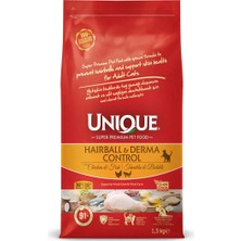 Unıque Unique Tüy Yumağı Önleyici ve Dermatolojik Destekleyici Tavuklu Balıklı Yetişkin Kedi Maması 1,5 kg