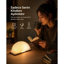 Maison Luré Katlanabilir Renkli Kitap Okuma Lambası - Ahşap Kapaklı Tasarım Masa ve Gece Lambası