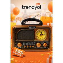 Maison Luré Saat Özellikli Retro Radyo, Bluetooth ve Müzik Çalar Fonksiyonu Nostaljik Radyo