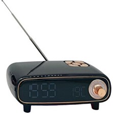 Maison Luré Nostaljik Renkli Bluetooth Hoparlör ve Dijital Saatli Radyo Nostaljik Radyo