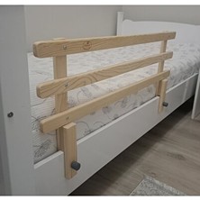 Maison Luré Doğal Ahşap Bebek Yatak Koruma Bariyeri, 90X45 cm Koruyucu ve Kilit