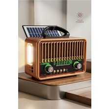 Maison Luré Güneş Enerjili Nostaljik USB Radyo ve Müzik Çalar, Ekonomik ve Pratik Nostaljik Radyo