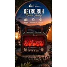 Maison Luré Solar Şarjlı Bluetooth Hoparlör, Ahşap Görünümlü Nostaljik Radyo Tasarımı