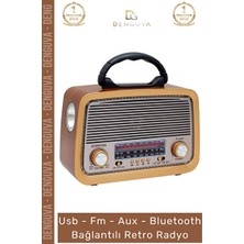 Maison Luré Vintage Tarzlı Mp3 Çalar ve Bluetooth Hoparlör, Çoklu Girişler Nostaljik Radyo