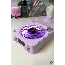 Maison Luré Bluetooth Plak Görünümlü Hoparlör, 3D Ses ve Gece Lambası Özellikleriyle Nostaljik Radyo