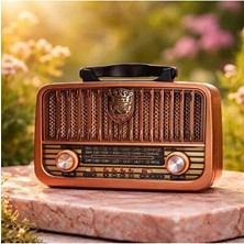Maison Luré Retro Ahşap Görünümlü Bluetooth Radyo ve El Feneri ile Müzik Deneyimi Nostaljik Radyo