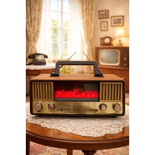 Maison Luré Alev Efektli Retro Radyo ile Evinize Sıcak Atmosfer Katın Nostaljik Radyo