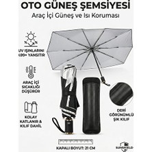Maison Luré Katlanabilir Şemsiye Tipi Ön Cam Güneşliği - Deri Kılıf ile Pratik Kullanım Oto Güneşlik Perde