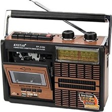 Maison Luré Kahverengi Retro Radyo ve Kaset Çalar, Zarif ve Şık Tasarım Nostaljik Radyo