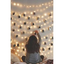 Maison Luré Peri LED Işık Sarı 10 Metre - Bahçe ve Oda Dekorasyonuna Renkli Dokunuş Masa ve Gece Lambası