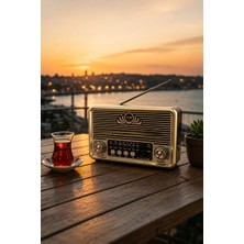 Maison Luré Vintage Ahşap Görünümlü Bluetooth Radyo, Nostaljik ve Şık Tasarım Nostaljik Radyo