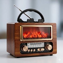 Maison Luré Alev Işıklı Bluetooth Hoparlör ile Atmosferinizi Canlandırın Nostaljik Radyo