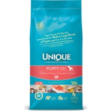 Unıque Unique Orta ve Iri Irk Yavru Köpek Maması Somonlu&hamsili 15 kg