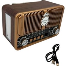 Maison Luré Retro Tasarımlı Bluetooth Hoparlör - Güneş Paneli ve USB Müzik Çalar Nostaljik Radyo