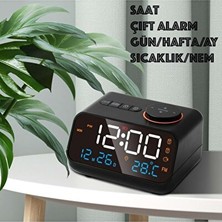 Maison Luré LED Dijital Alarm Saati ve Çok Fonksiyonlu Masa Saati Alarm Saatli Radyo