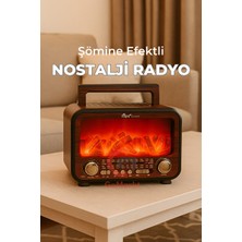 Maison Luré Nostaljik Radyo ile Şömine Efekti, Bluetooth ve Sd Kart Desteği