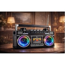 Maison Luré Güneş Enerjili Kasetçalar Radyo - Bluetooth ve Çoklu Çalma Seçenekleri Nostaljik Radyo