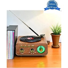 Maison Luré Retro Plak Çalar Görünümlü Bluetooth Hoparlör: Vintage Müzik Keyfi ve Taşın Nostaljik Radyo