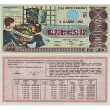Banknoting Eski Milli Piyango 1/4 Bilet 9 Kasım 1983 Çeyrek. 10 Kasım Temalı. 150 Lira.