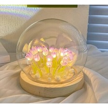 Maison Luré Renkli ve LED Işıklı Lale Bahçesi Tasarımlı Gece Lambası Masa ve Gece Lambası