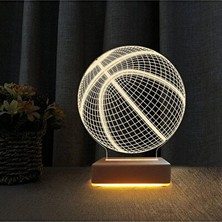 Maison Luré 3D Basketbol Topu Tasarımlı Gece Masa Lambası - Eğlenceli ve Şık Dekor Masa ve Gece Lambası