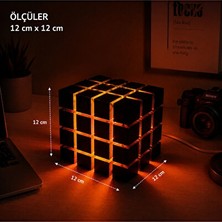 Maison Luré Gölge Efektli USB Bağlantılı Shadow Cube Masa Lambası - Modern Tasarım Masa ve Gece Lambası